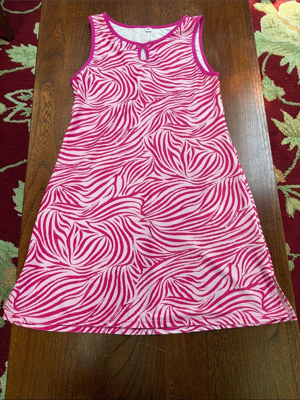 Nuu Muu Pink Zebra Print Sleeveless Dress With Back Pocket Medium